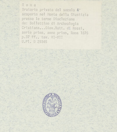 Rückseite von unbekannt [https://rightsstatements.org/page/CNE/1.0/] privates Oratorium bei den Diokletiansthermen - Grundriss und Aufriss, bh370052_recto. Foto.