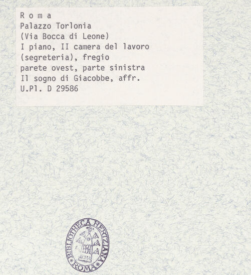 Rückseite von Bibliotheca Hertziana [https://rightsstatements.org/page/CNE/1.0/] Szenen aus dem Alten Testament, Landschaften und TugenddarstellungenJakobs Traum - , bh374564_recto. Foto.