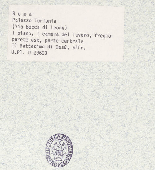 Rückseite von Bibliotheca Hertziana [https://www.deutsche-digitale-bibliothek.de/content/lizenzen/rv-fz/] Szenen aus dem Leben des Johannes des TäufersTaufe Christi im Jordan - , bh374575_recto. Foto.