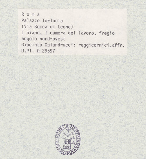 Rückseite von Bibliotheca Hertziana [https://www.deutsche-digitale-bibliothek.de/content/lizenzen/rv-fz/] Szenen aus dem Leben des Johannes des TäufersAtlant und Karyatide mit Wappen der Torlonia-Sforza-Cesarini - , bh374579_recto. Foto.