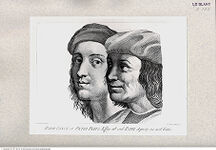 Thumbnail für B775_Stanza_della_Segnatura__Koepfe__Le_LII_teste_della_celebre_Scuola_d_Atene__Mengs__Cunego_II