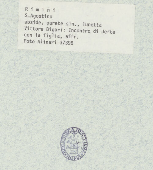 Rückseite von Alinari [https://www.deutsche-digitale-bibliothek.de/content/lizenzen/rv-ez/] Szenen aus der Geschichte von JephtaJephta kehrt aus der Schlacht zurück und trifft seine Tochter - Gesamtansicht, bh376682_recto. Foto.