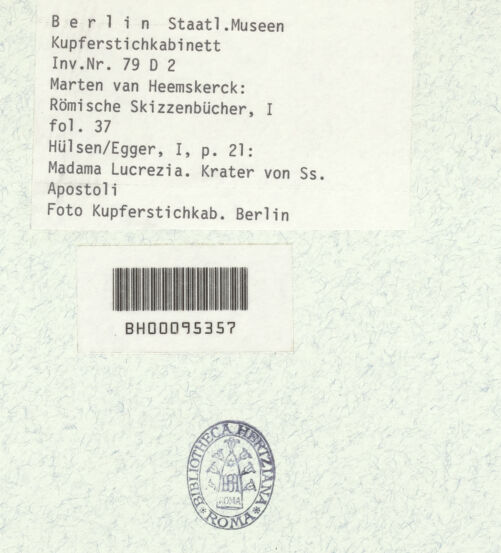 Rückseite von Kupferstichkabinett Berlin SMB-PK [https://www.deutsche-digitale-bibliothek.de/content/lizenzen/rv-ez/] Heemskerck-Album IVerschiedene Studien - , bh376815_recto. Foto.
