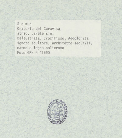 Rückseite von ICCD [https://www.deutsche-digitale-bibliothek.de/content/lizenzen/rv-ez/] Kruzifix mit Madonna Addolorata - , bh377847_recto. Foto.