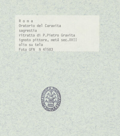Rückseite von ICCD [https://www.deutsche-digitale-bibliothek.de/content/lizenzen/rv-ez/] Porträt des Padre Pietro Gravita - , bh377851_recto. Foto.