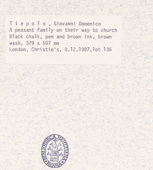 Rückseite von Christie's [https://www.deutsche-digitale-bibliothek.de/content/lizenzen/rv-fz/] Bäuerliche Familie auf dem Weg zur Kirche - , bh377988_recto. Foto.