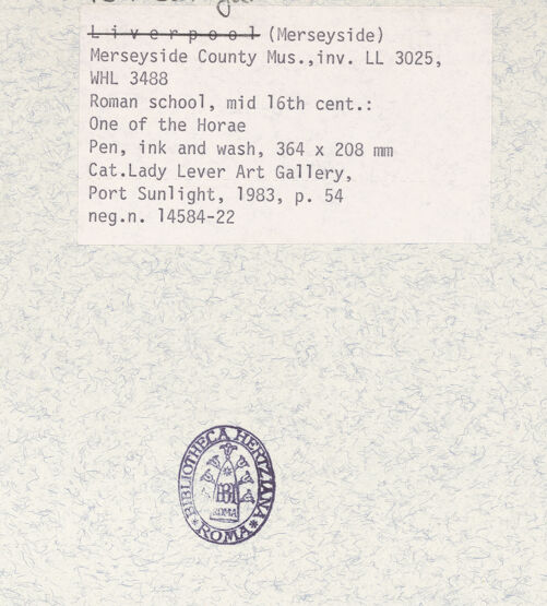 Rückseite von Lady Lever Art Gallery? [https://www.deutsche-digitale-bibliothek.de/content/lizenzen/rv-ez/] Eine der Horen - , bh379157_recto. Foto.