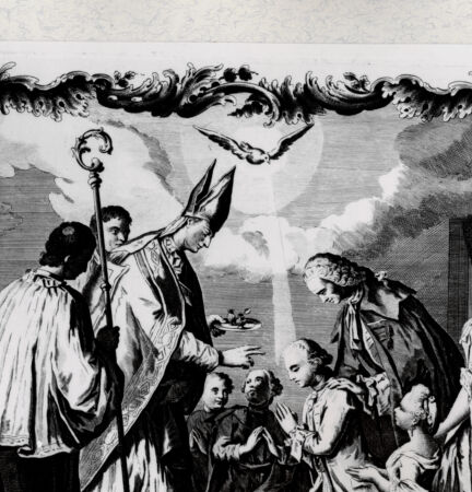 Rückseite von Tomba, Verona [http://creativecommons.org/publicdomain/mark/1.0/] I SacramentiDie Firmung (Bl. II) - , bh383334. Foto.