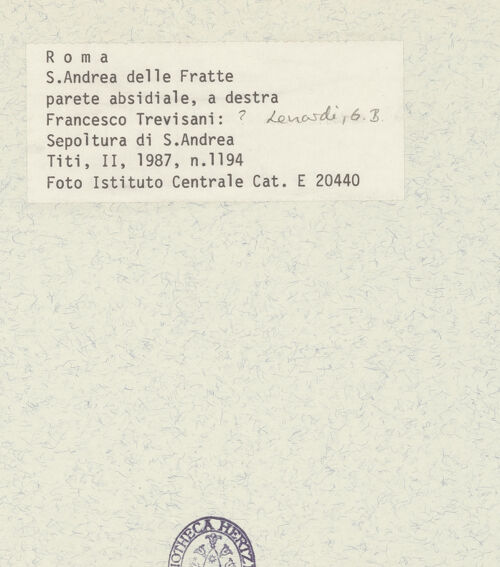 Rückseite von ICCD [https://www.deutsche-digitale-bibliothek.de/content/lizenzen/rv-ez/] Grablegung des heiligen Andreas - Gesamtansicht, bh386654_recto. Foto.