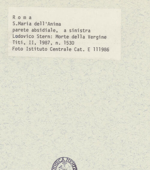 Rückseite von ICCD [https://www.deutsche-digitale-bibliothek.de/content/lizenzen/rv-ez/] Zwei Szenen aus dem Leben der MariaMarientod - , bh386771_recto. Foto.