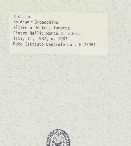 Rückseite von ICCD [https://www.deutsche-digitale-bibliothek.de/content/lizenzen/rv-ez/] Der Tod der heiligen Rita - Gesamtansicht, bh387062_recto. Foto.