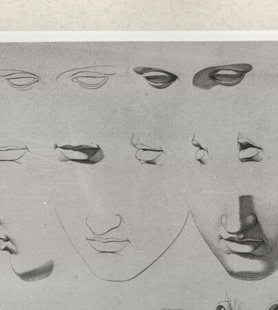 Rückseite von Istituto Nazionale per la Grafica [http://creativecommons.org/publicdomain/mark/1.0/] Giovanni Volpato - Raphael Morghen, "Principes du dessin...", Roma 1786Augen, Nasen, Münder (Bl 1) - , bh391160. Foto.