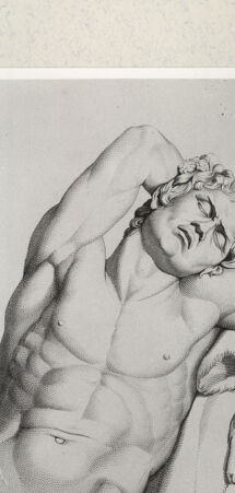 Rückseite von Istituto Nazionale per la Grafica [http://creativecommons.org/publicdomain/mark/1.0/] Giovanni Volpato - Raphael Morghen, "Principes du dessin...", Roma 1786Der Faun Barberini (Bl 27) - , bh391218. Foto.