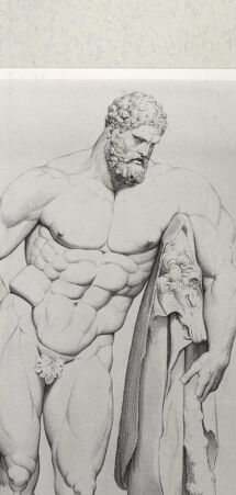 Rückseite von Istituto Nazionale per la Grafica [http://creativecommons.org/publicdomain/mark/1.0/] Giovanni Volpato - Raphael Morghen, "Principes du dessin...", Roma 1786Der Herkules Fernese (Bl 29) - , bh391230. Foto.