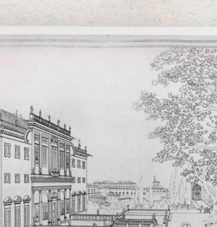 Rückseite von Calcografia [http://creativecommons.org/publicdomain/mark/1.0/] Vedute di ville di Roma e dintorniVilla Ludovisi - , bh391242. Foto.