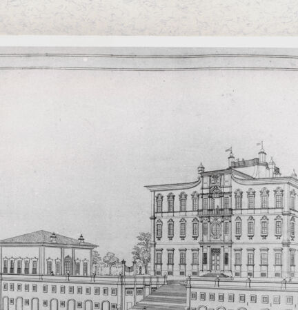 Rückseite von Calcografia [http://creativecommons.org/publicdomain/mark/1.0/] Vedute di ville di Roma e dintorniVilla Patrizi - , bh391243. Foto.