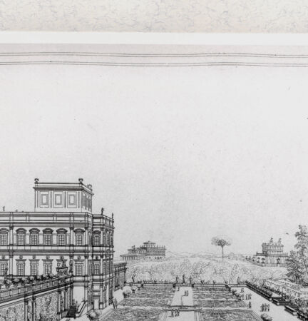 Rückseite von Calcografia [http://creativecommons.org/publicdomain/mark/1.0/] Vedute di ville di Roma e dintorniVilla Doria Pamphili - , bh391249. Foto.