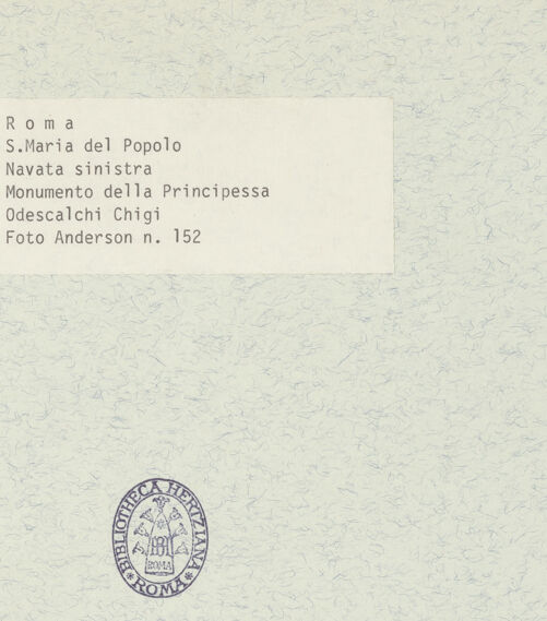 Rückseite von Alinari [https://www.deutsche-digitale-bibliothek.de/content/lizenzen/rv-ez/] Grabmal der Maria Flaminia Chigi Odescalchi (+1771) - Schrägansicht, bh391663_recto. Foto.