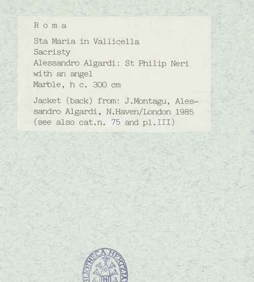 Rückseite von unbekannt [https://www.deutsche-digitale-bibliothek.de/content/lizenzen/rv-ez/] Der heilige Filippo Neri und ein Engel - , bh405683_recto. Foto.