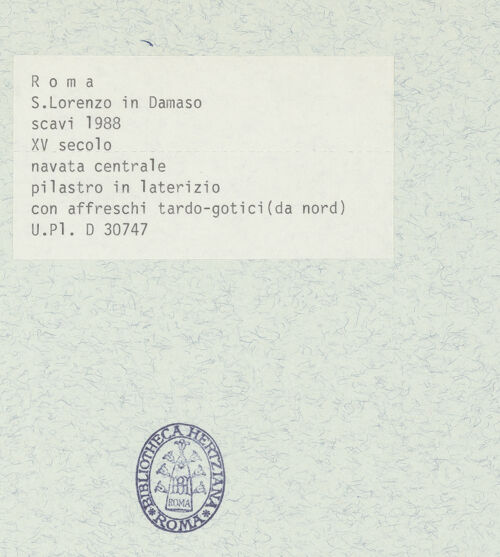 Rückseite von Bibliotheca Hertziana [https://www.deutsche-digitale-bibliothek.de/content/lizenzen/rv-fz/] Heiligenzyklus - Nordseite, Detail: Fragment, bh406013_recto. Foto: Fichera, Gabriele.