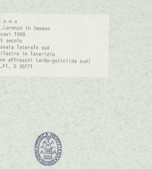 Rückseite von Bibliotheca Hertziana [https://www.deutsche-digitale-bibliothek.de/content/lizenzen/rv-fz/] Heiligenzyklus - Gesamtansicht, bh406018_recto. Foto: Fichera, Gabriele.