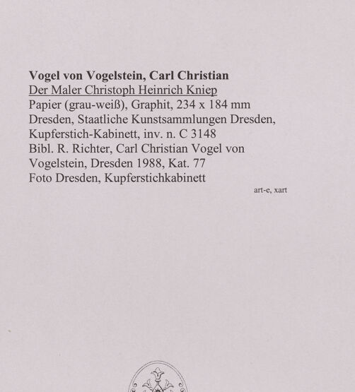 Rückseite von Dresden, Kupferstichkabinett [https://www.deutsche-digitale-bibliothek.de/content/lizenzen/rv-ez/] Der Maler Christoph Heinrich Kniep - , bh410903_recto. Foto.