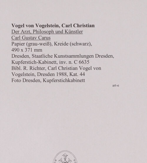 Rückseite von Dresden, Kupferstichkabinett [https://www.deutsche-digitale-bibliothek.de/content/lizenzen/rv-ez/] Der Arzt, Philosoph und Künstler Carl Gustav Carus - , bh411028_recto. Foto.