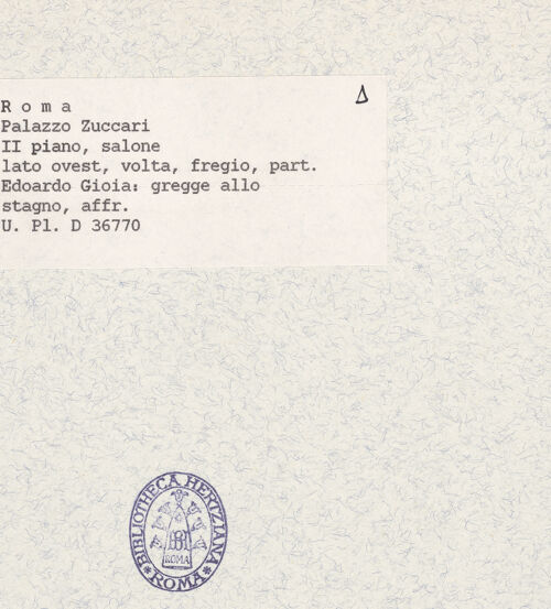 Rückseite von Bibliotheca Hertziana [https://www.deutsche-digitale-bibliothek.de/content/lizenzen/rv-fz/] Allegorischer Tageszeitenzyklus und KünstlerporträtsAllegorie des Tages - Friesdetail: Schafherde, bh412033_recto. Foto.