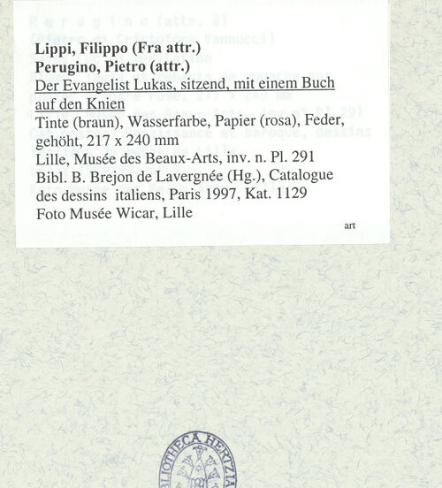 Rückseite von Musée Wicar, Lille [https://www.deutsche-digitale-bibliothek.de/content/lizenzen/rv-ez/] Der Evangelist Lukas, sitzend, mit einem Buch auf den Knien - , bh413198_recto. Foto.