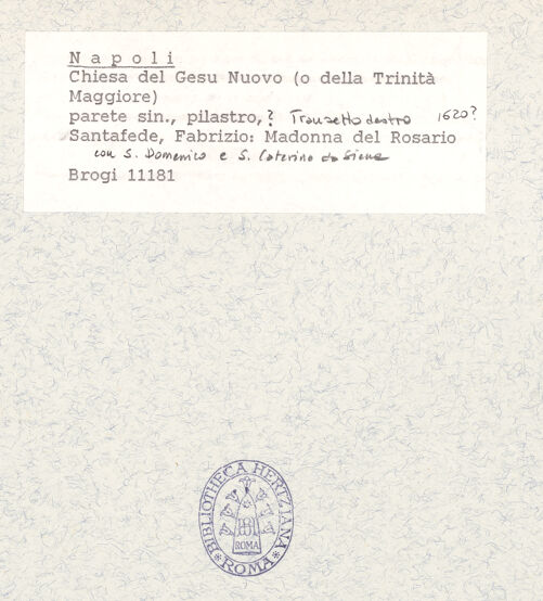 Rückseite von Alinari [https://www.deutsche-digitale-bibliothek.de/content/lizenzen/rv-ez/] Rosenkranzmadonna mit den heiligen Dominikus und Katharina von Siena - Gesamtansicht, bh413844_recto. Foto.