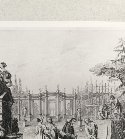 Rückseite von Staatsgalerie [http://creativecommons.org/publicdomain/mark/1.0/] "L'architecture" (Blatt 5 (?) aus einer Serie) - , bh420134. Foto.