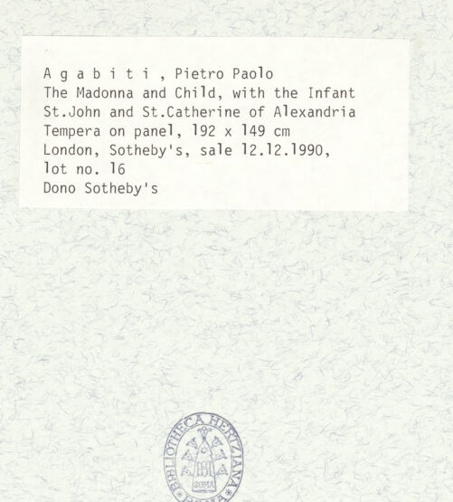 Rückseite von Réunion des Musées Nationaux [https://www.deutsche-digitale-bibliothek.de/content/lizenzen/rv-ez/] Abigail bringt König David Geschenke dar - , bh421690_recto. Foto.