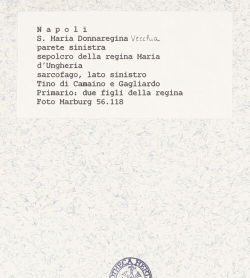 Rückseite von Bildarchiv Foto Marburg [https://www.deutsche-digitale-bibliothek.de/content/lizenzen/rv-ez/] Grabmal der Königin Maria von Ungarn - Linke Seite: zwei Söhne der Königin, bh422037_recto. Foto.