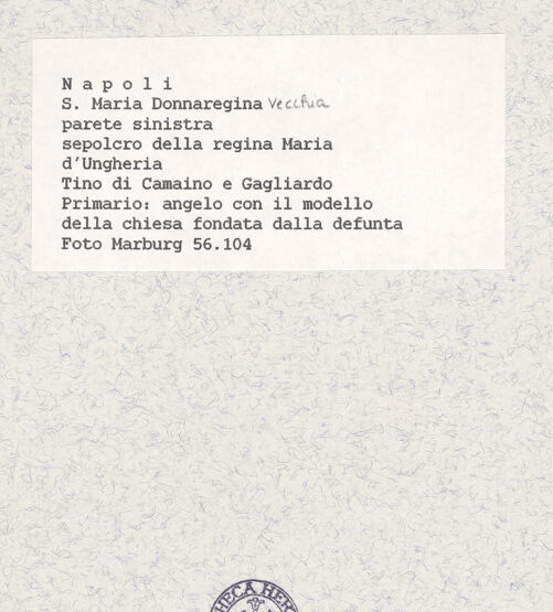 Rückseite von Bildarchiv Foto Marburg [https://www.deutsche-digitale-bibliothek.de/content/lizenzen/rv-ez/] Grabmal der Königin Maria von Ungarn - Engel mit Kirchenmodell, bh422041_recto. Foto.