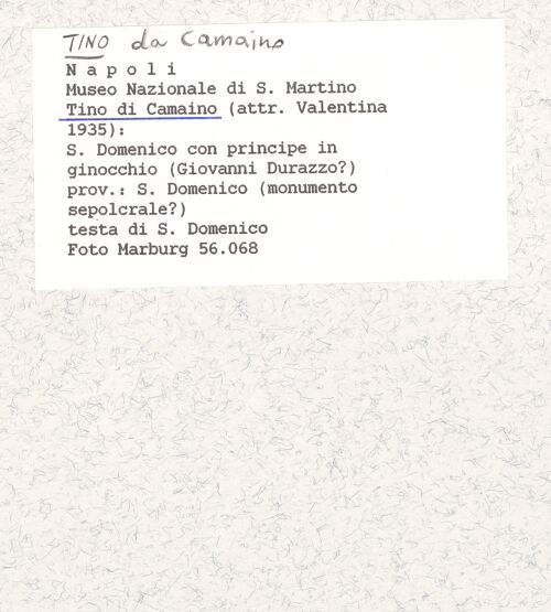 Rückseite von Bildarchiv Foto Marburg [https://www.deutsche-digitale-bibliothek.de/content/lizenzen/rv-ez/] Präsentationsgruppe des Grabmals des Giovanni d'Angiò (Johannes von Anjou, Herzog von Durazzo, gest. 1337)Heiliger Dominikus mit Giovanni d'Angiò (Johannes von Anjou, Herzog von Durazzo) - Detail: Gesicht des heiligen Dominikus, bh422044_recto. Foto.