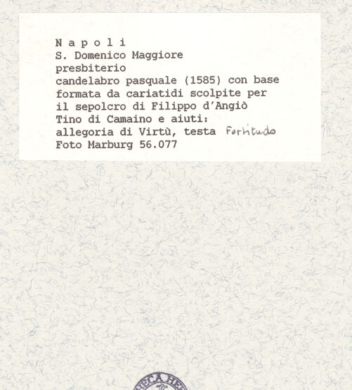 Rückseite von Foto Marburg [https://www.deutsche-digitale-bibliothek.de/content/lizenzen/rv-ez/] Tugenden - Fortitudo, Kopf, bh422058_recto. Foto.