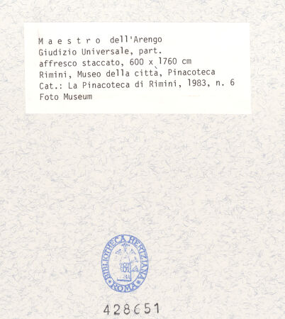 Rückseite von Museo della Città, Rimini [https://www.deutsche-digitale-bibliothek.de/content/lizenzen/rv-ez/] Jüngstes Gericht - Die Engel, Detail des Engels in der Mitte, bh428651_recto. Foto.