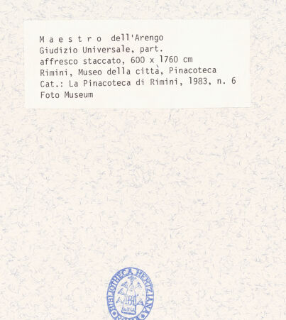 Rückseite von Museo della Città, Rimini [https://www.deutsche-digitale-bibliothek.de/content/lizenzen/rv-ez/] Jüngstes Gericht - Detail: Apostel links, bh428655_recto. Foto.