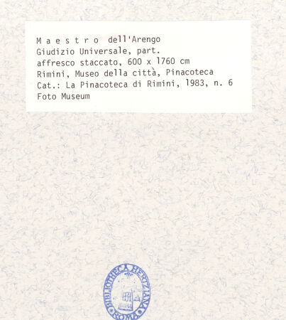 Rückseite von Museo della Città, Rimini [https://www.deutsche-digitale-bibliothek.de/content/lizenzen/rv-ez/] Jüngstes Gericht - Detail: Petrus, Maria und Engel, bh428656_recto. Foto.