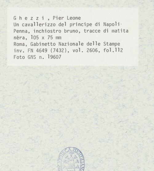 Rückseite von Gabinetto Nazionale delle Stampe [https://www.deutsche-digitale-bibliothek.de/content/lizenzen/rv-ez/] Neapolitanischer Reiter - , bh432232_recto. Foto.