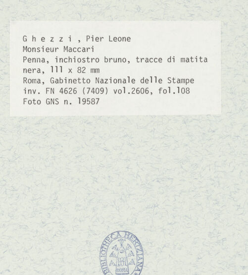 Rückseite von Gabinetto Nazionale delle Stampe [https://www.deutsche-digitale-bibliothek.de/content/lizenzen/rv-ez/] Monsieur Maccari - , bh432236_recto. Foto.