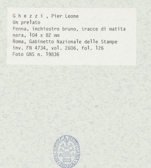 Rückseite von Gabinetto Nazionale delle Stampe Gabinetto Nazionale delle Stampe [https://www.deutsche-digitale-bibliothek.de/content/lizenzen/rv-ez/] Ein Prälat - , bh432284_recto. Foto.