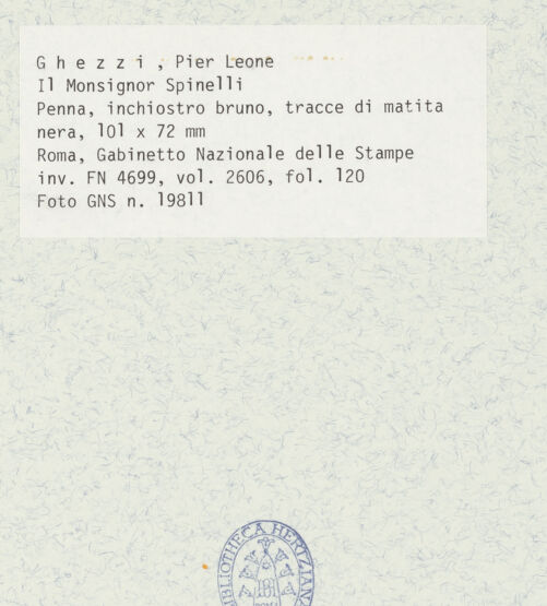 Rückseite von Gabinetto Nazionale delle Stampe [https://www.deutsche-digitale-bibliothek.de/content/lizenzen/rv-ez/] Monsignor Spinelli - , bh432301_recto. Foto.