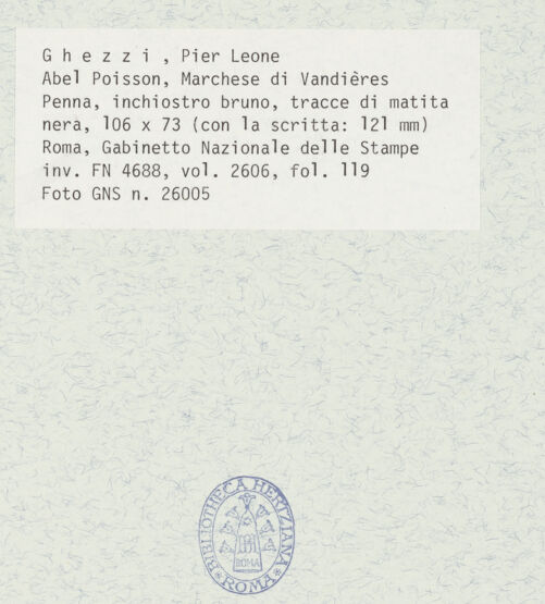 Rückseite von Gabinetto Nazionale delle Stampe [https://www.deutsche-digitale-bibliothek.de/content/lizenzen/rv-ez/] Abel Poisson, Graf von Vandières - , bh432321_recto. Foto.