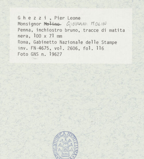 Rückseite von Gabinetto Nazionale delle Stampe [https://www.deutsche-digitale-bibliothek.de/content/lizenzen/rv-ez/] Monsignor Giovanni Molin - , bh432345_recto. Foto.