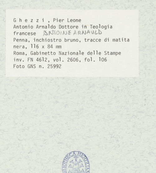 Rückseite von Gabinetto Nazionale delle Stampe [https://www.deutsche-digitale-bibliothek.de/content/lizenzen/rv-ez/] Antoine Arnauld, Doktor der Theologie - , bh432363_recto. Foto.