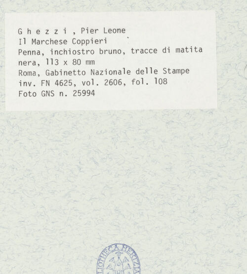Rückseite von Gabinetto Nazionale delle Stampe [https://www.deutsche-digitale-bibliothek.de/content/lizenzen/rv-ez/] Der Marquis Coppieri - , bh432365_recto. Foto.