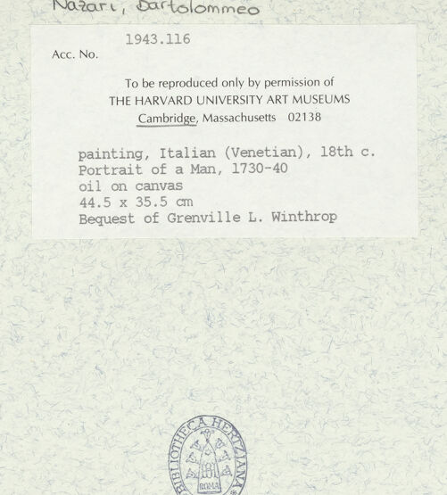 Rückseite von The Harvard University Art Museums, Cambridge MA [https://www.deutsche-digitale-bibliothek.de/content/lizenzen/rv-ez/] Portrait eines Mannes - , bh432460_recto. Foto.