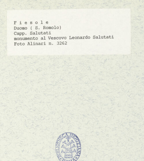 Rückseite von Alinari [https://www.deutsche-digitale-bibliothek.de/content/lizenzen/rv-ez/] Grabmal des Bischofs Leonardo Salutati - , bh433238_recto. Foto.