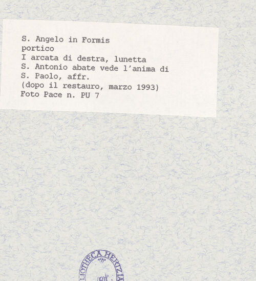 Rückseite von Pace, Valentino [https://www.deutsche-digitale-bibliothek.de/content/lizenzen/rv-fz/] Vier Szenen aus dem Leben der heiligen Einsiedler Antonius Abbas und PaulusViertes Joch: Der heilige Antonius sieht wie die Seele des heiligen Paulus von zwei Engeln in den Himmel getragen wird - Gesamtansicht (nach der Restaurierung), bh436201_recto. Foto: Pace, Valentino.